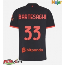 Camiseta AC Milan Davide Bartesaghi #33 Tercera Equipación para mujer 2026-27 manga corta
